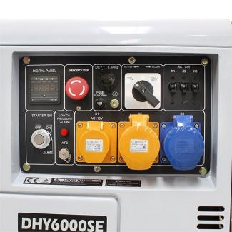  Hyundai DHY6000SE 6.25 kVA / 5.2kW Silenced Standby Diesel Generator